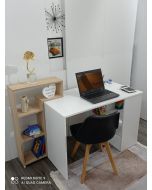 Bureau Compact en Bois avec Rangements Intégrés