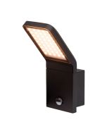 D applique led pepillo max 9w noir 3000k IP44 + detecteur
