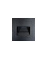 Spot contre marche Kuadrat noire 3W 3000K IP65 85*85