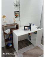 Bureau Compact en Bois avec Rangements Intégrés