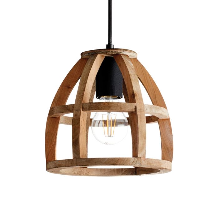 Suspension Nature E27 bois foncé
