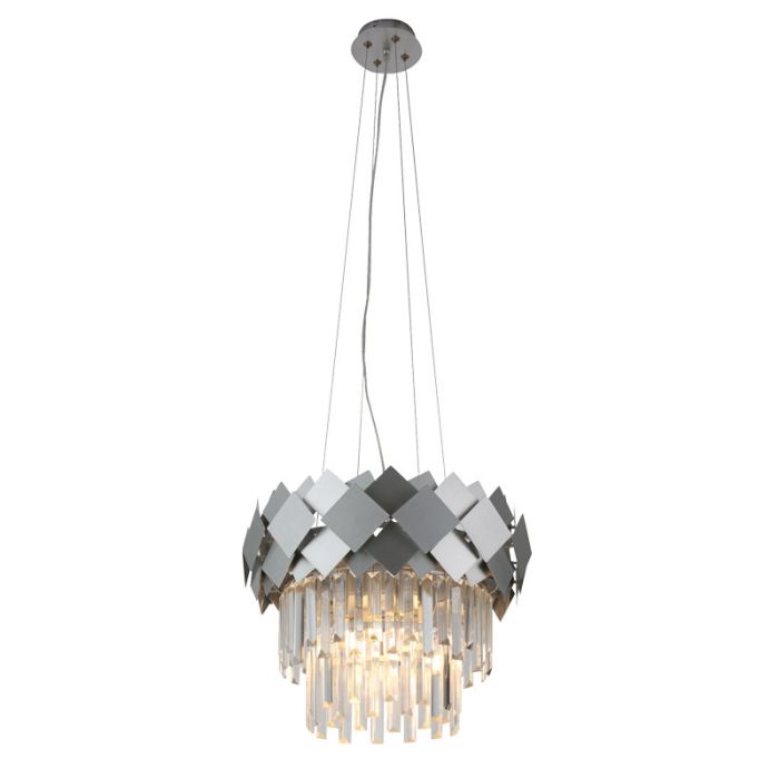 Lustre Ludmila 4*E14 4W Ø420*330*H1200mm Argenté