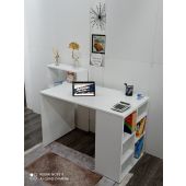 Bureau Compact en Bois avec Rangements Intégrés