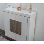 WOW kitchen – Meuble à chaussures 2 portes – Blanc avec panneaux gris