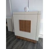 WOW kitchen – Meuble à chaussures 2 portes – Blanc avec panneaux beige