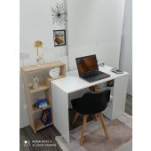 Bureau Compact en Bois avec Rangements Intégrés