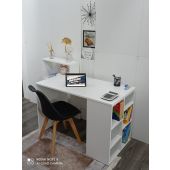 Bureau Compact en Bois avec Rangements Intégrés