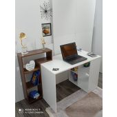 Bureau Compact en Bois avec Rangements Intégrés