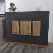 WOW kitchen – Meuble à chaussures 3 portes – Gris avec panneaux beige