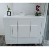 WOW kitchen – Meuble à chaussures 3 portes – Blanc avec panneaux blanc