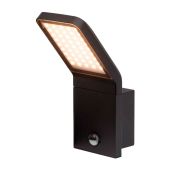 D applique led pepillo max 9w noir 3000k IP44 + detecteur