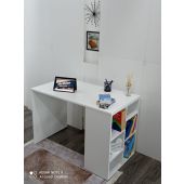 Bureau Compact en Bois avec Rangements Intégrés