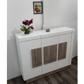 WOW kitchen – Meuble à chaussures 3 portes – Blanc avec panneaux gris